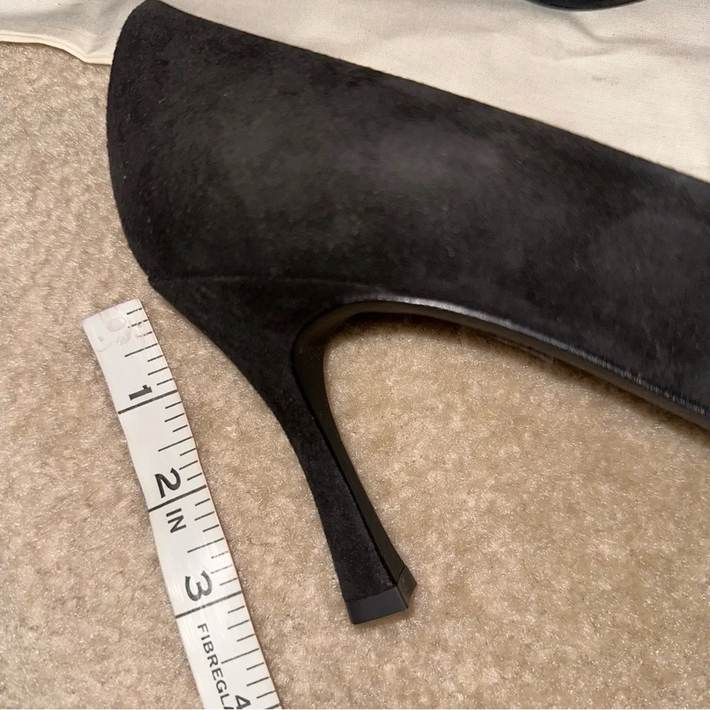 NWT J. Crew Elsie Black Solid Italian Suede Leather Pointed Toe Pump Heels 9